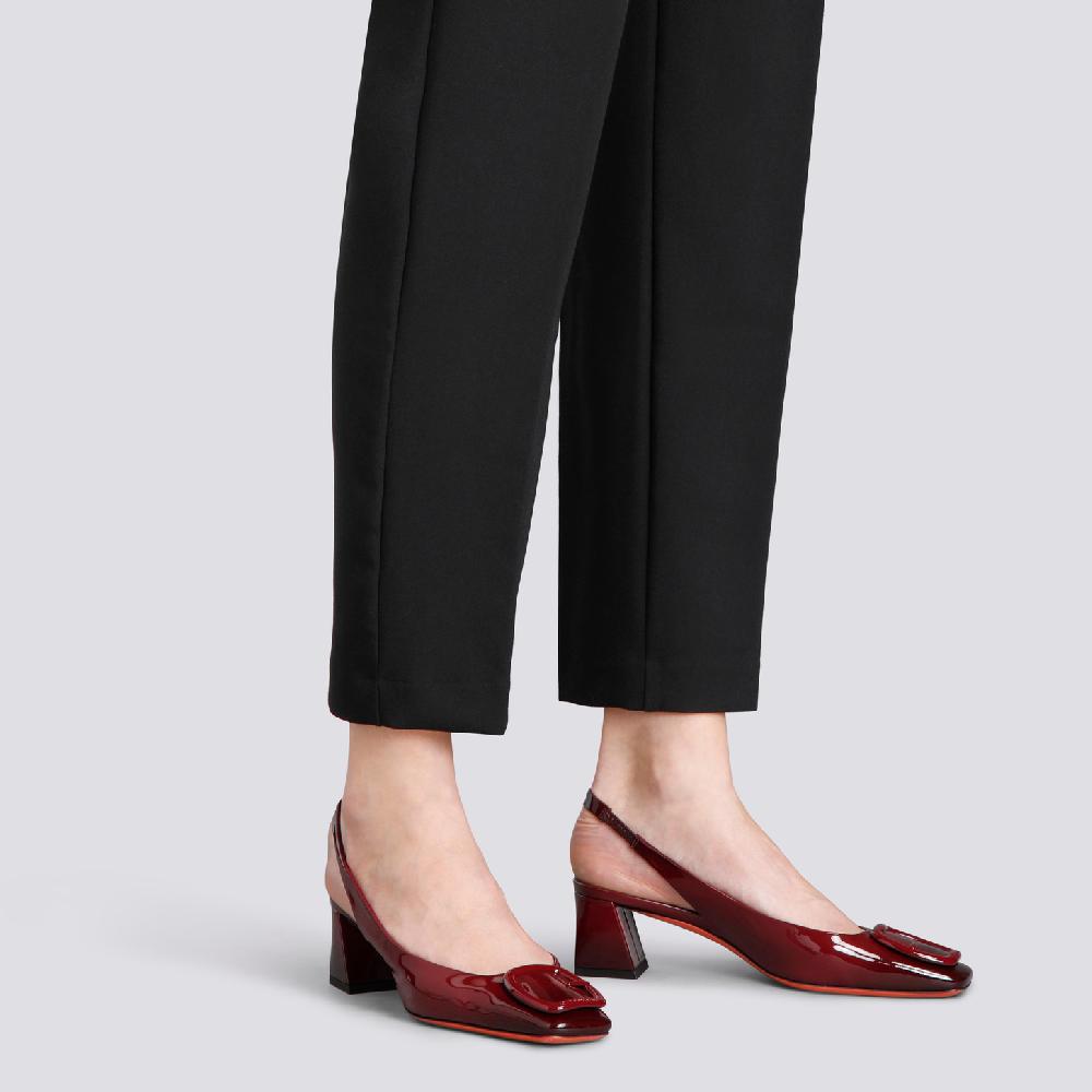 Santoni Décolletés Tacco Medio Da Donna In Vernice Rossa