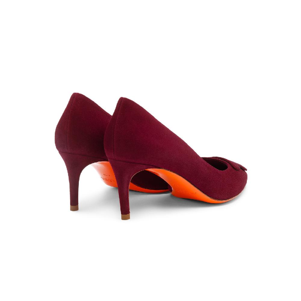 Santoni Décolletés Tacco Medio Santoni Sibille Da Donna In Suede Bordeaux