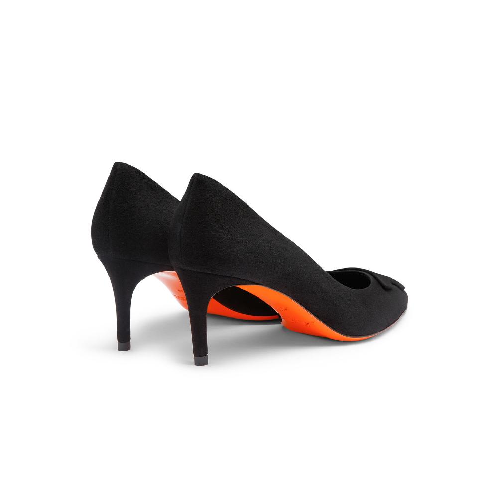Santoni Décolletés Tacco Medio Santoni Sibille Da Donna In Suede Nero
