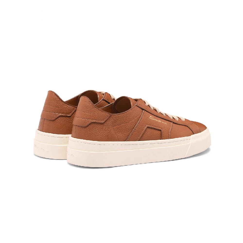 Santoni Double Buckle Sneaker Da Donna In Pelle Bottalata Marrone