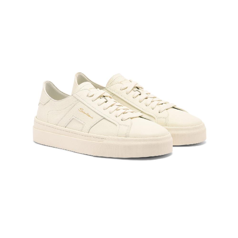 Santoni Double Buckle Sneaker Da Donna In Pelle Bottalata Bianca
