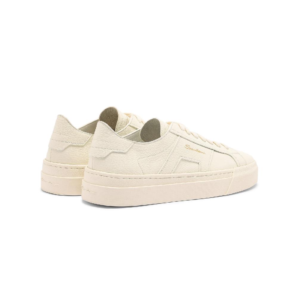 Santoni Double Buckle Sneaker Da Donna In Pelle Bottalata Bianca