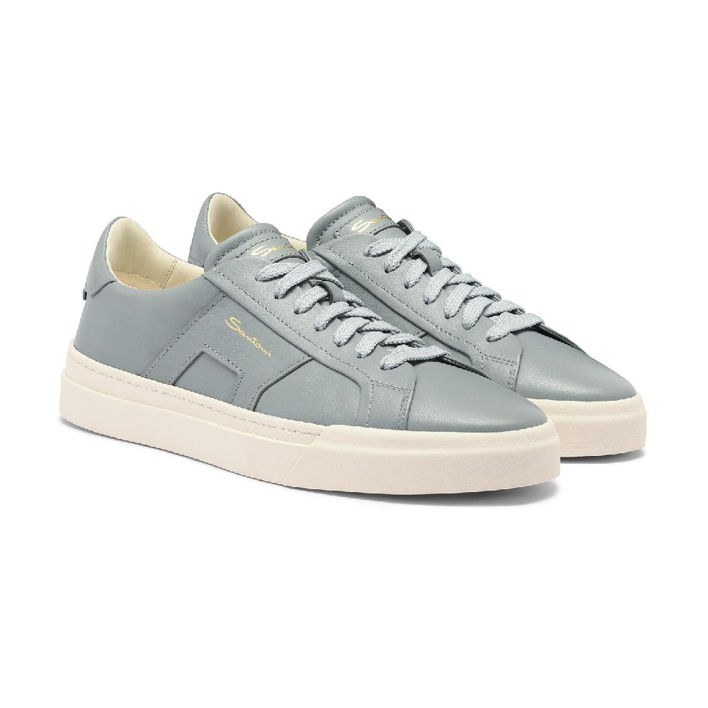Santoni Double Buckle Sneaker Da Uomo In Pelle Azzurra