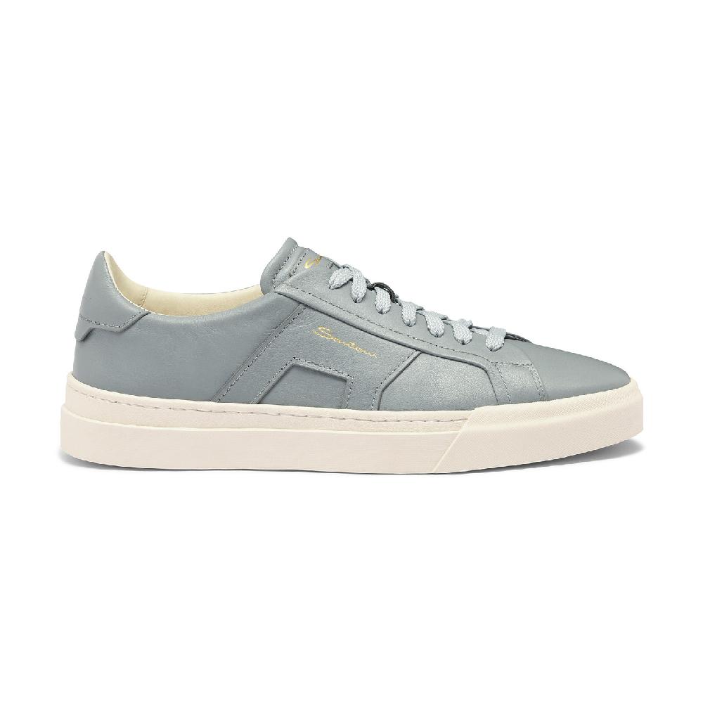 Santoni Double Buckle Sneaker da uomo in pelle azzurra