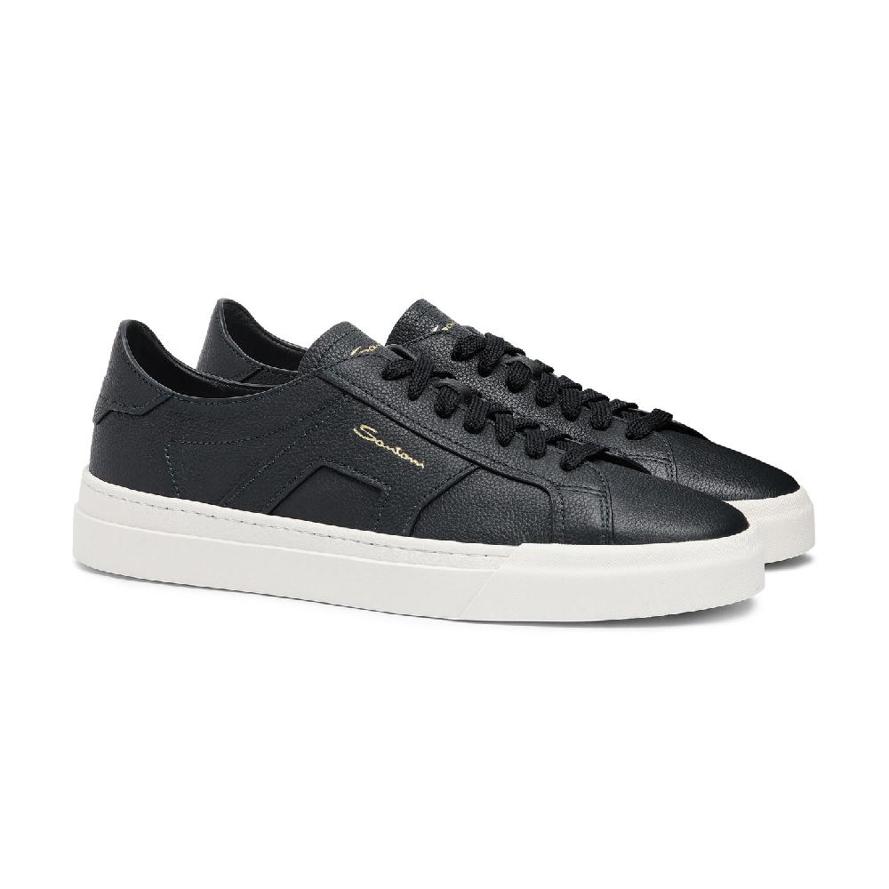 Santoni Double Buckle Sneaker Da Uomo In Pelle Bottalata Blu