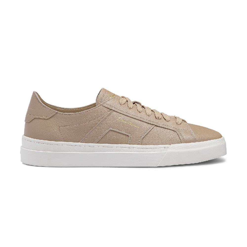 Santoni Double Buckle Sneaker da uomo in pelle bottalata beige