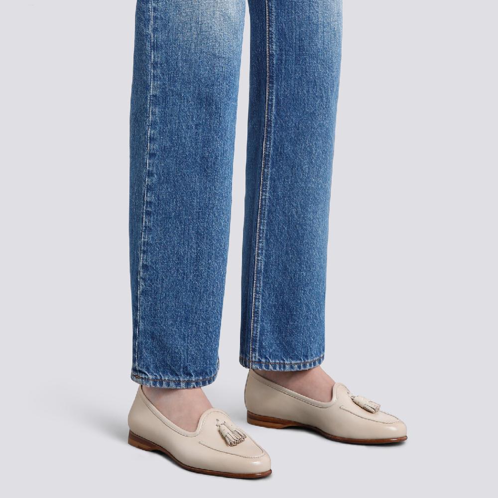 Santoni Mocassino Andrea Con Nappe Da Donna In Pelle Beige