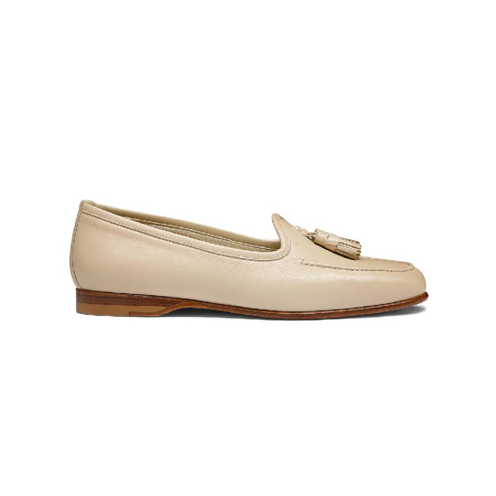 Santoni Mocassino Andrea con nappe da donna in pelle beige