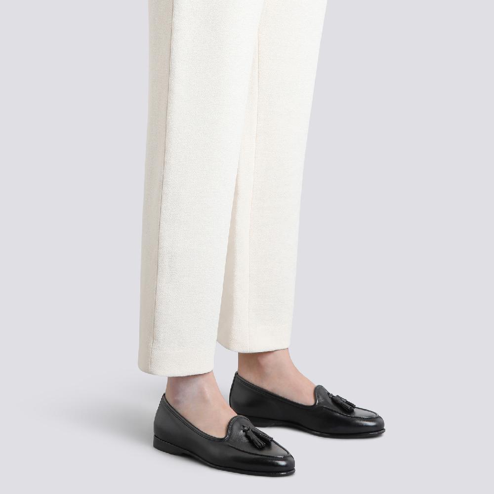 Santoni Mocassino Andrea Con Nappe Da Donna In Pelle Nera