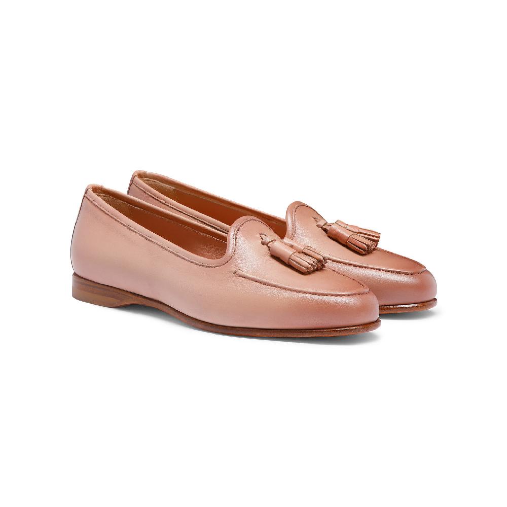 Santoni Mocassino Andrea Con Nappe Da Donna In Pelle Rosa