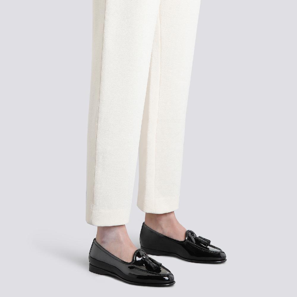 Santoni Mocassino Andrea Con Nappe Da Donna In Vernice Nera