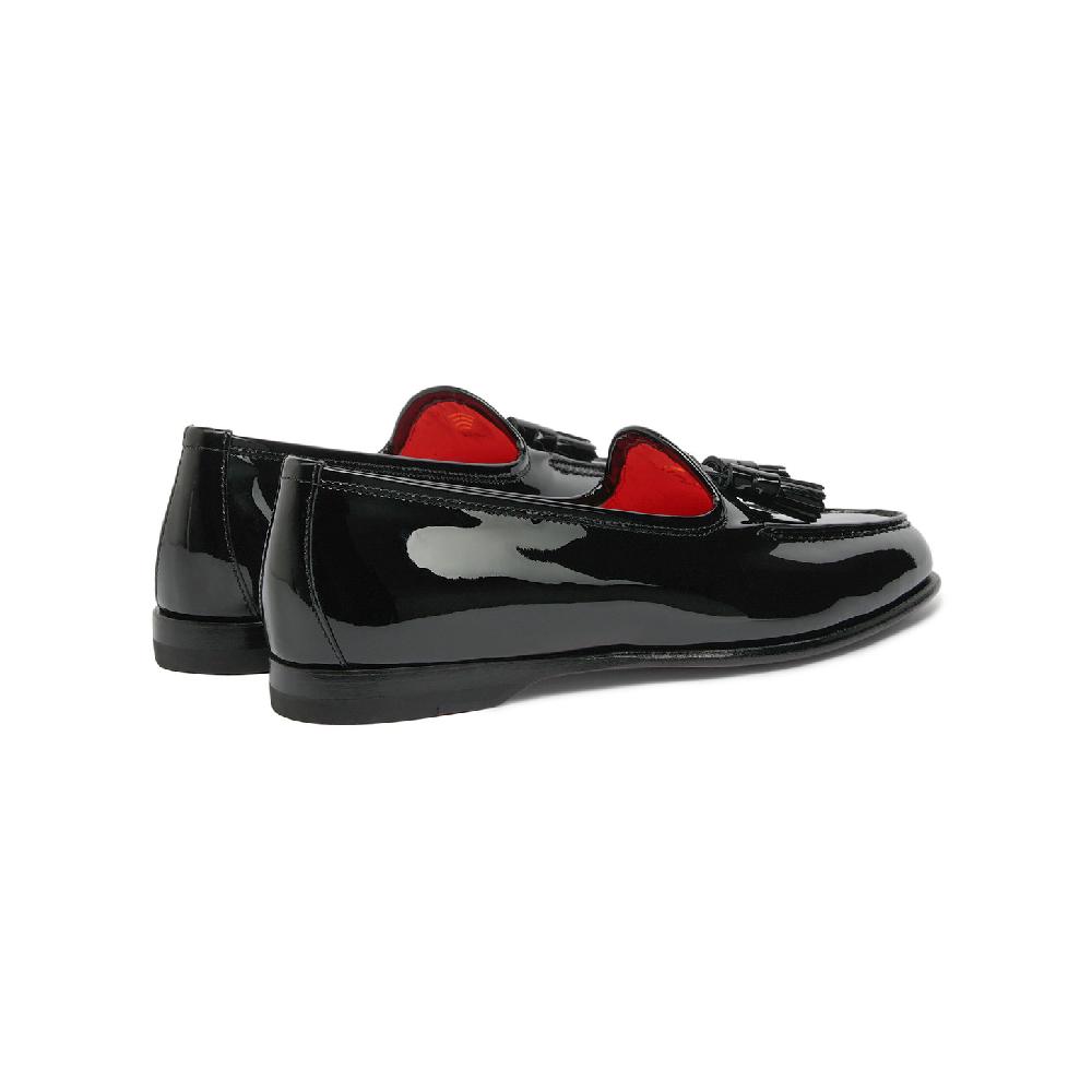 Santoni Mocassino Andrea Con Nappe Da Donna In Vernice Nera