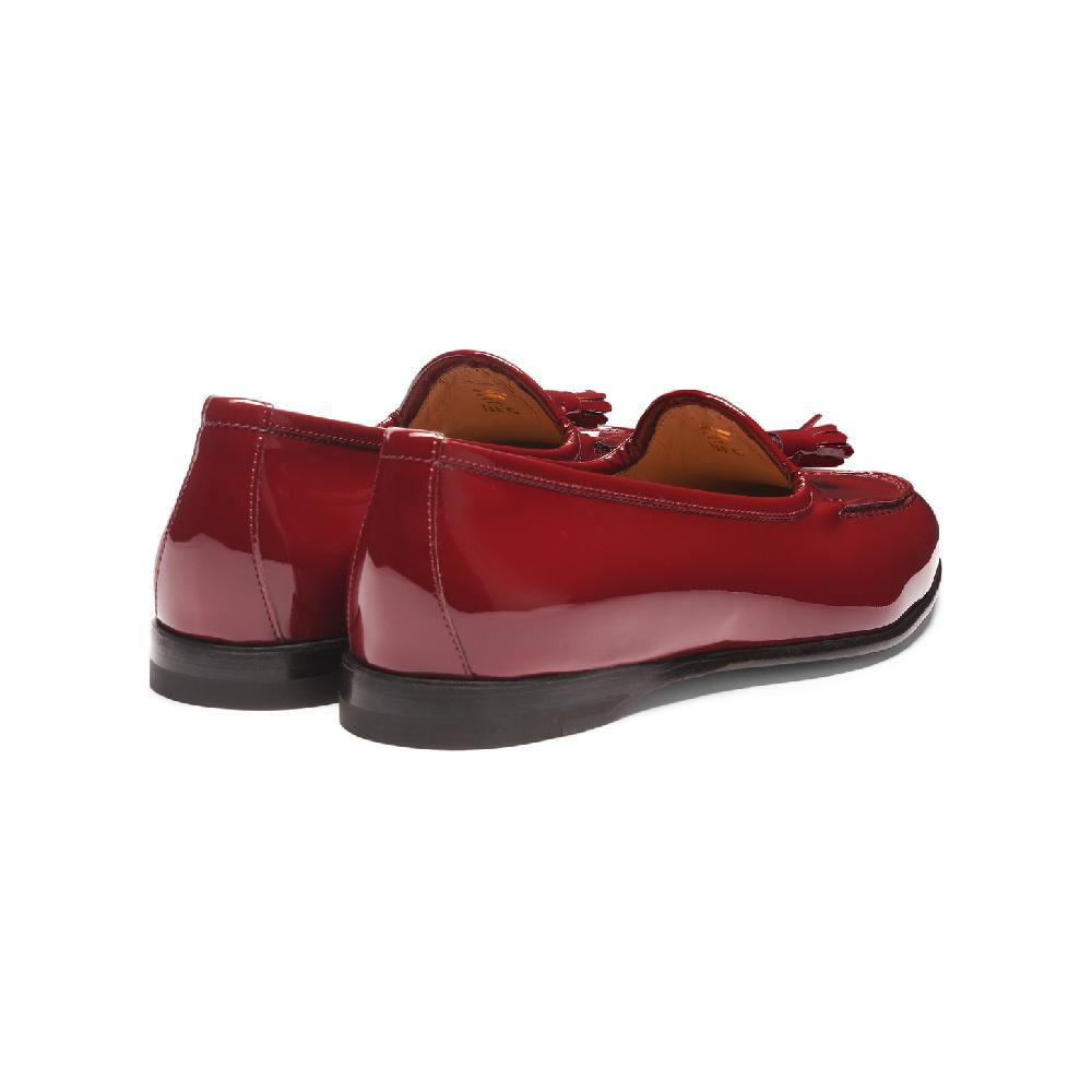 Santoni Mocassino Andrea Con Nappe Da Donna In Vernice Rossa