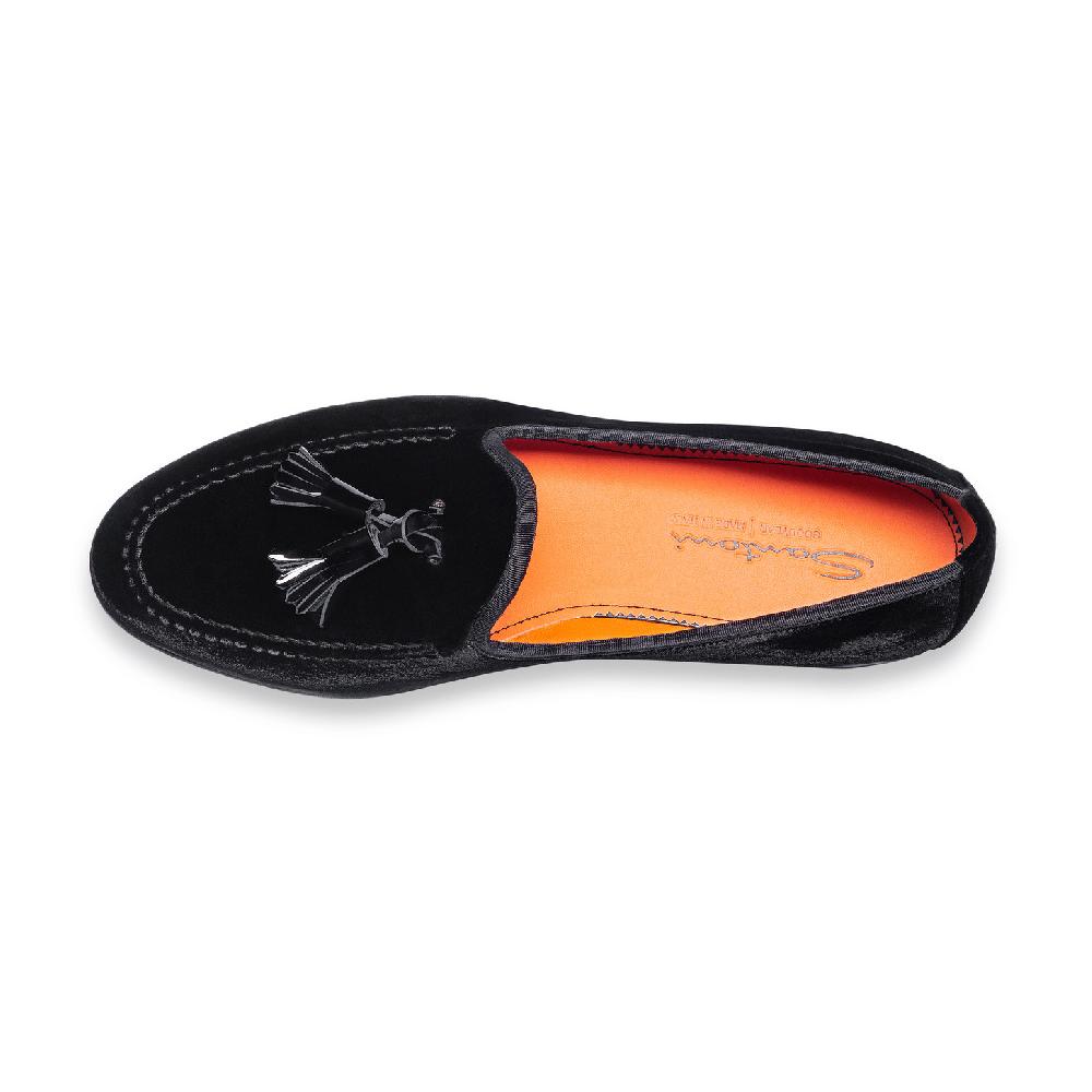 Santoni Mocassino Andrea Con Nappe Da Uomo In Velluto Nero