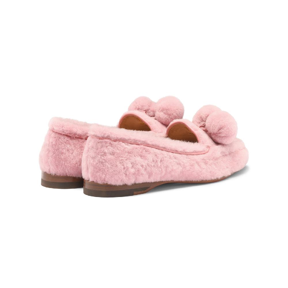 Santoni Mocassino Andrea Da Donna In Pelliccia Rosa