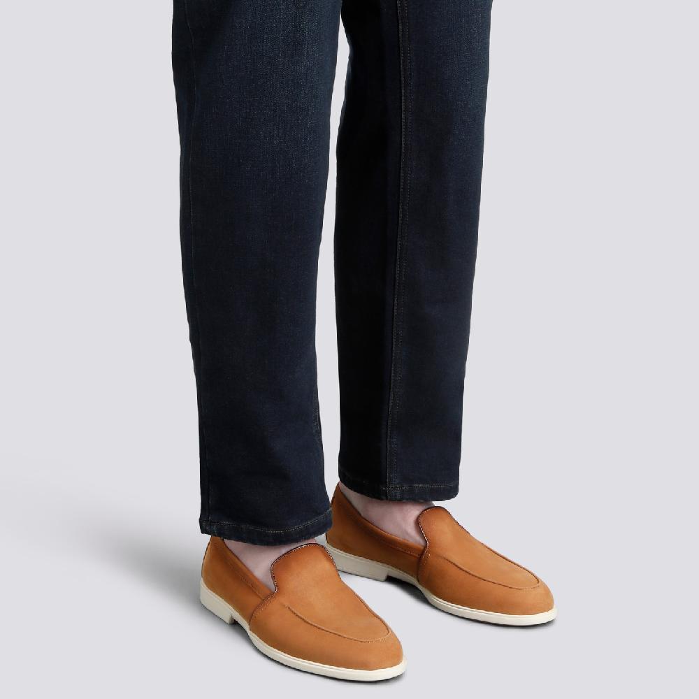 Santoni Mocassino Da Uomo In Nabuck Bottalato Marrone