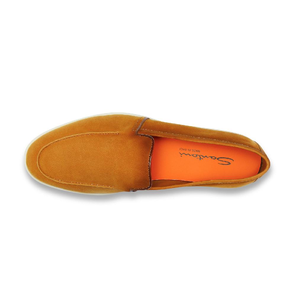 Santoni Mocassino Da Uomo In Nabuck Bottalato Marrone