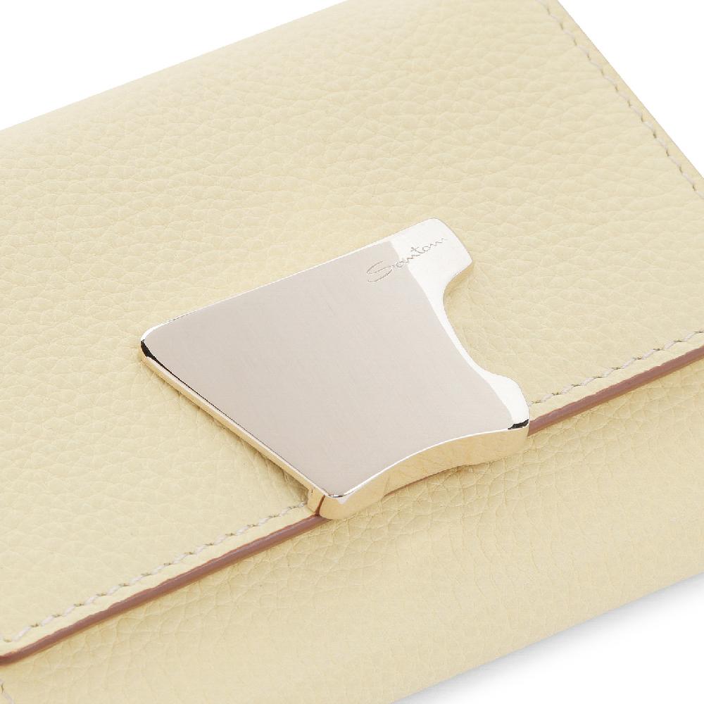 Santoni Portafoglio Con Porta Monete In Pelle Bottalata Gialla