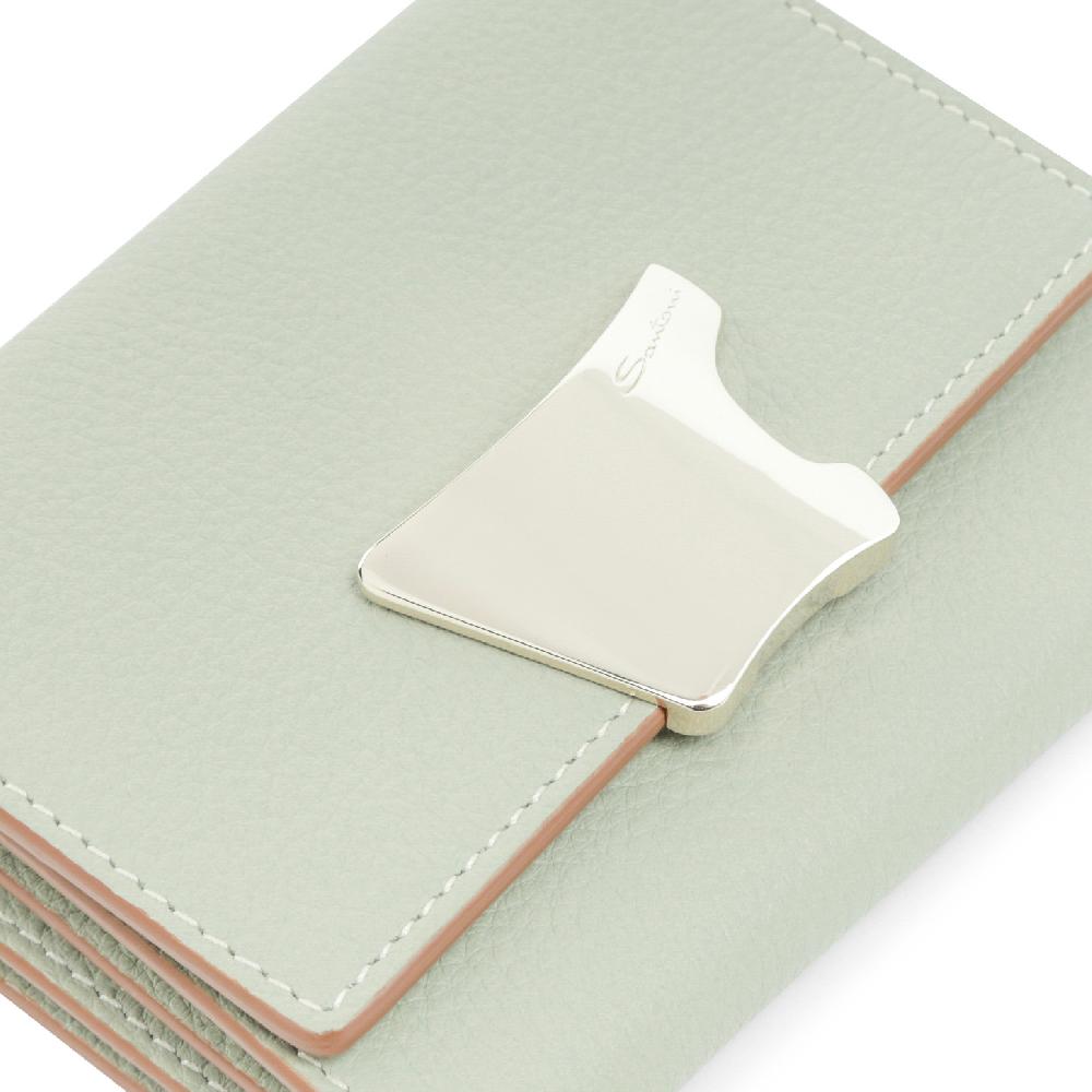 Santoni Portafoglio Con Porta Monete In Pelle Bottalata Verde