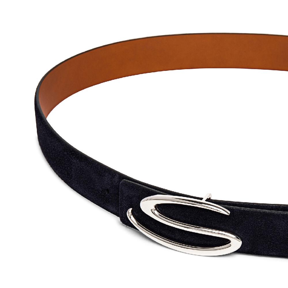 Santoni Asta Per Cintura In Suede Blu