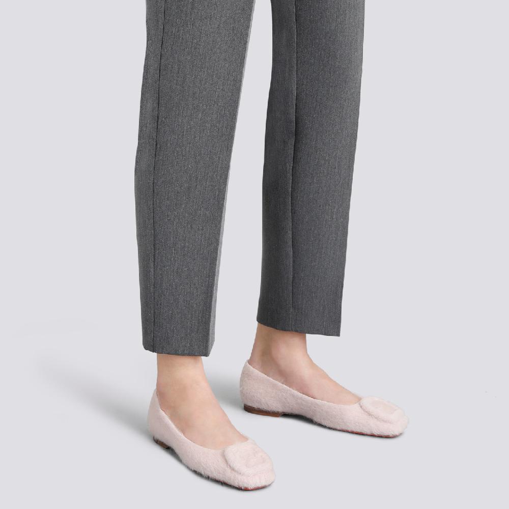 Santoni Ballerina Da Donna In Lana Rosa