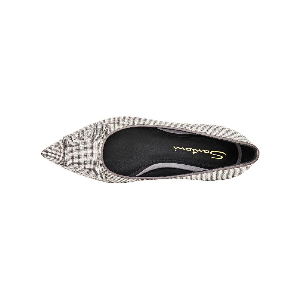 Santoni Ballerina Da Donna In Strass Argento