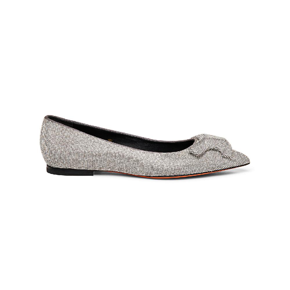 Santoni Ballerina da donna in strass argento