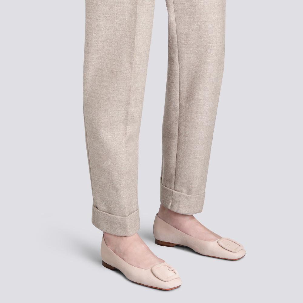Santoni Ballerina Da Donna In Suede Rosa
