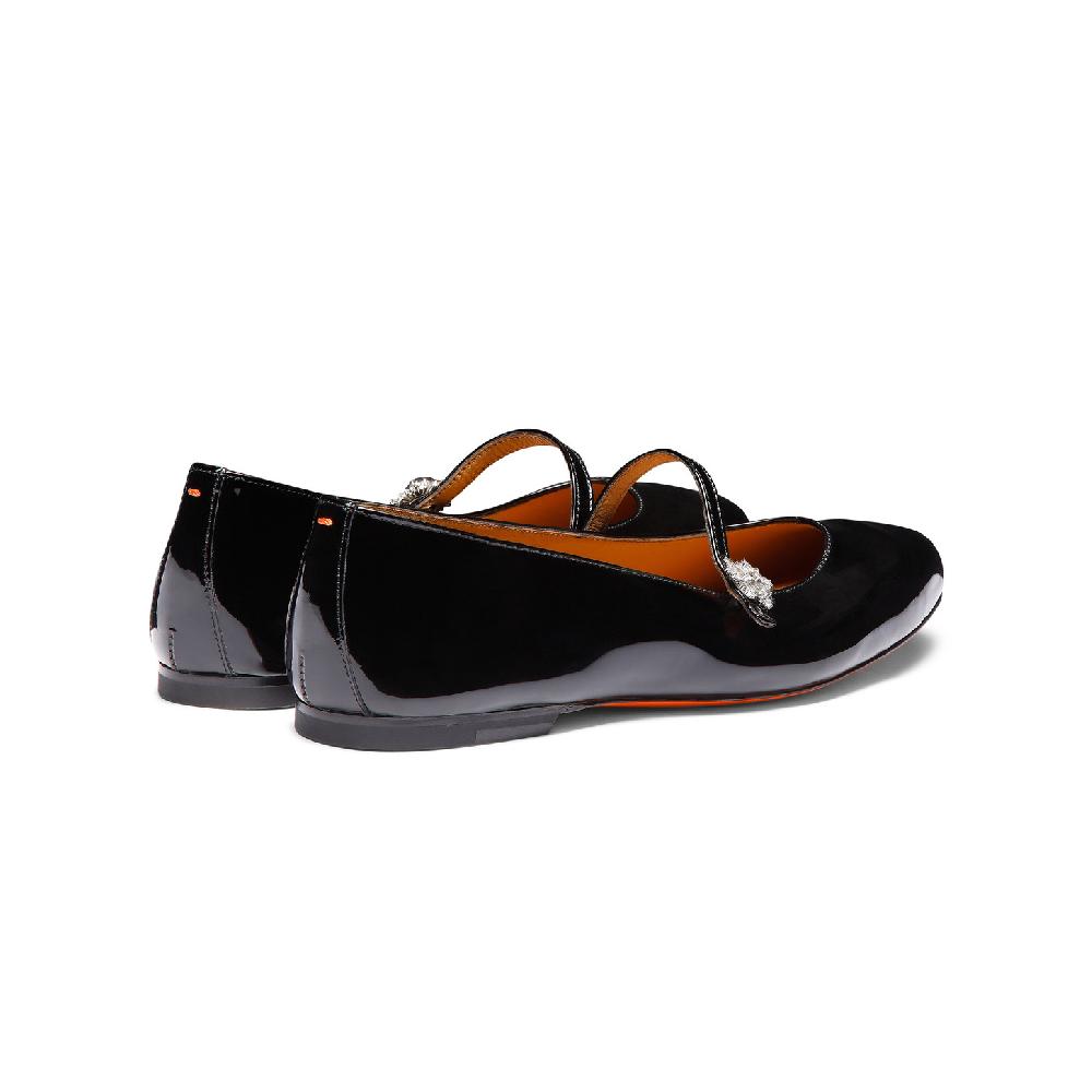 Santoni Ballerina Da Donna In Vernice Nera