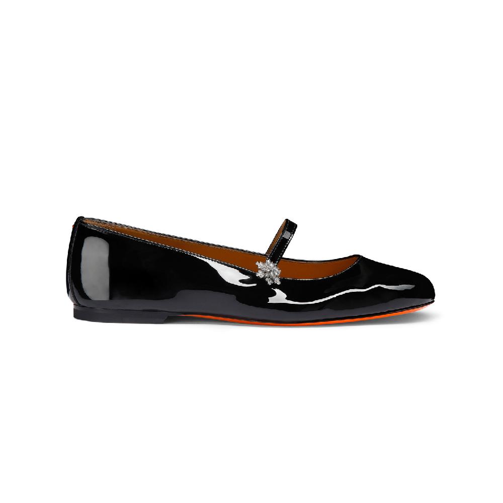 Santoni Ballerina da donna in vernice nera