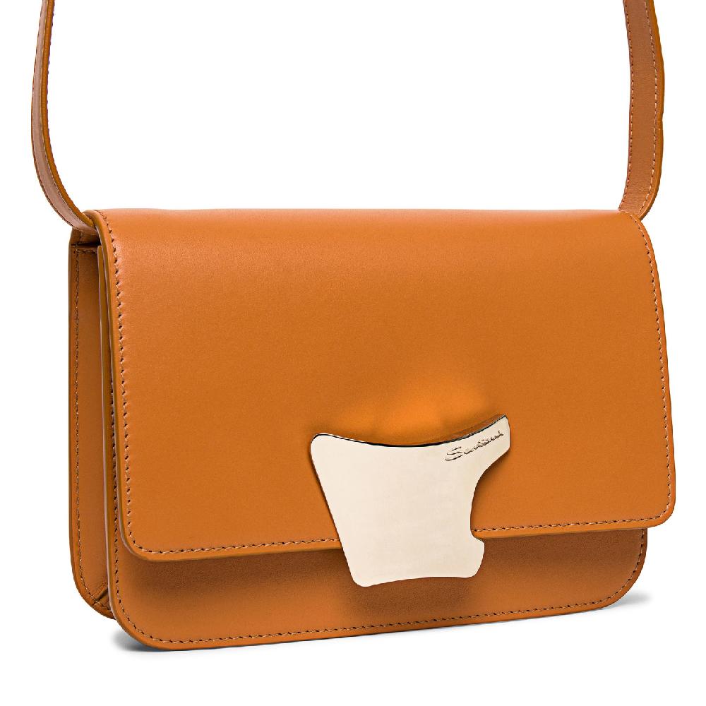 Santoni Borsa A Tracolla In Pelle Marrone