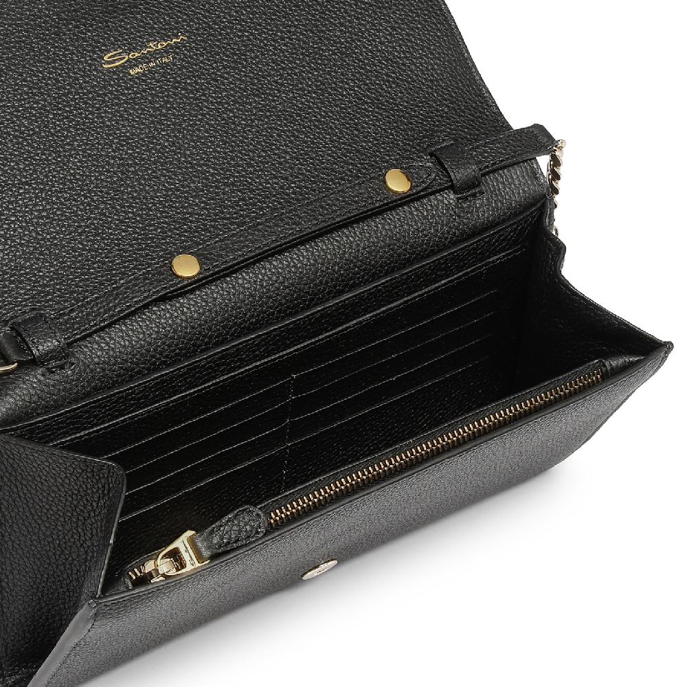 Santoni Borsa A Tracolla In Pelle Nera