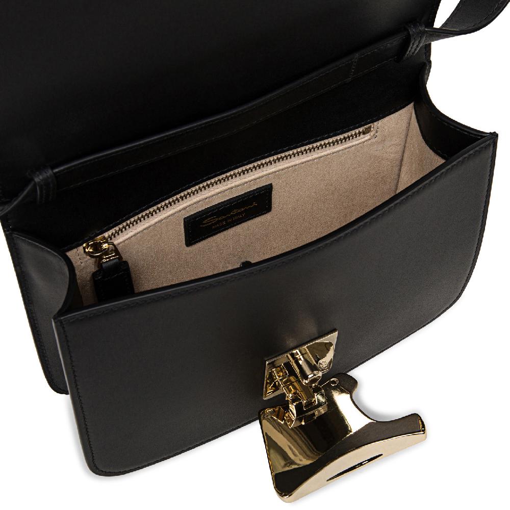 Santoni Borsa A Tracolla In Pelle Nera