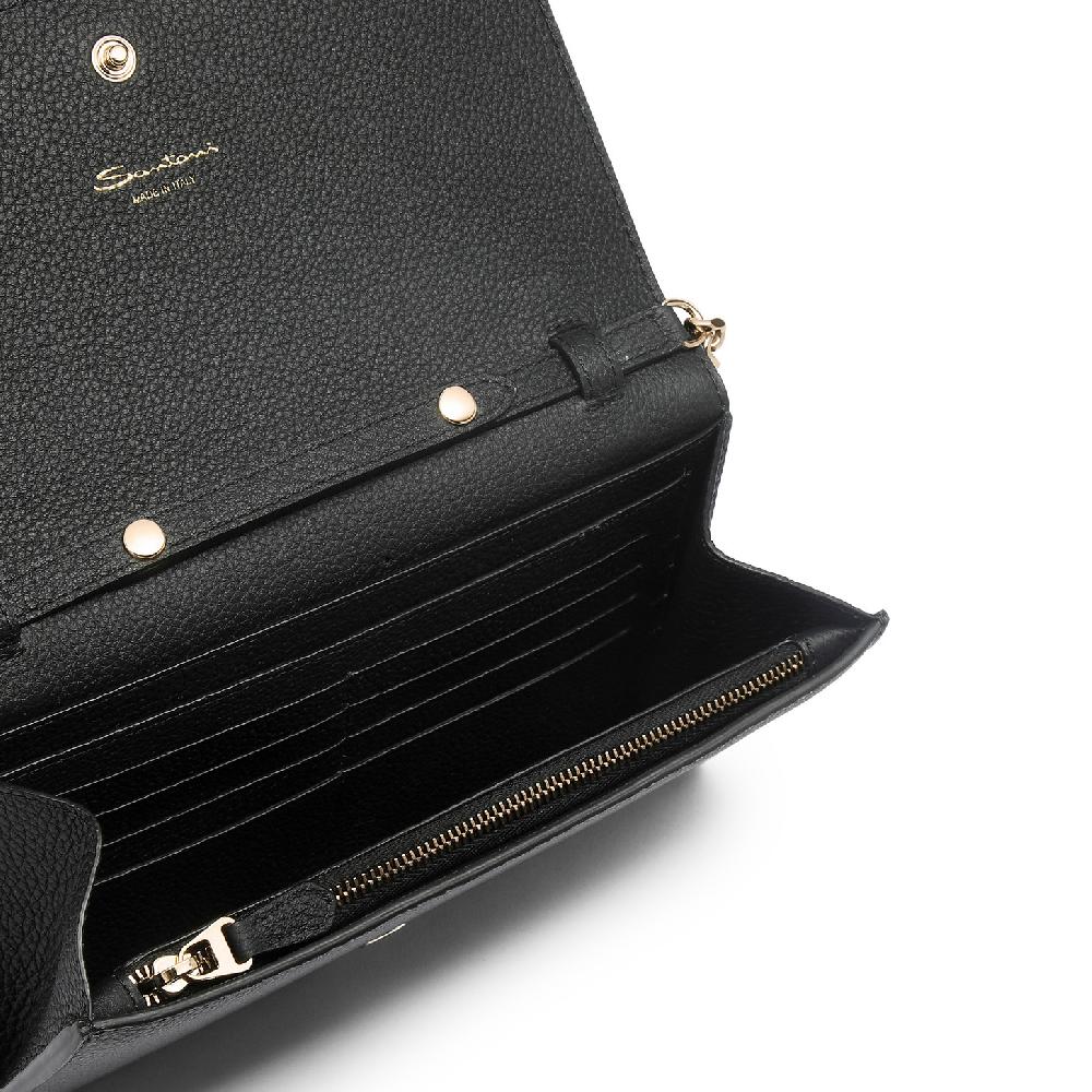 Santoni Borsa A Tracolla In Pelle Nera