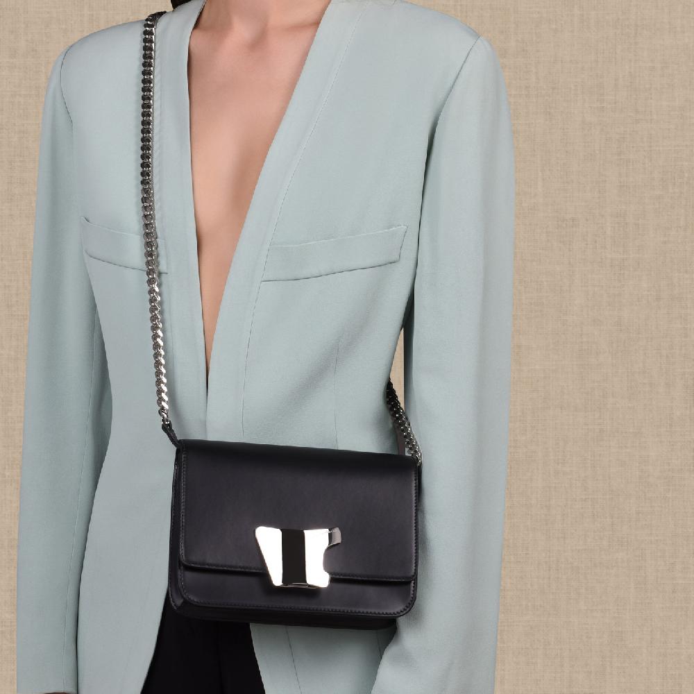 Santoni Borsa A Tracolla In Pelle Nera