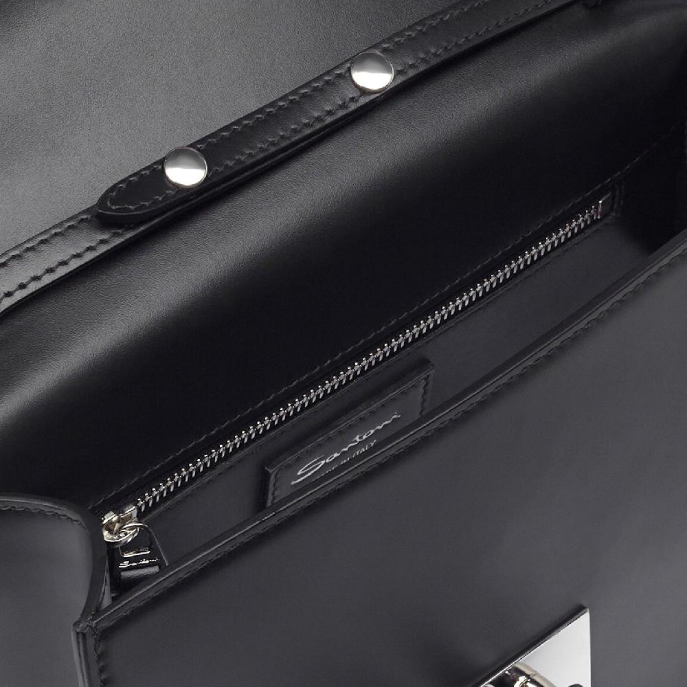 Santoni Borsa A Tracolla In Pelle Nera