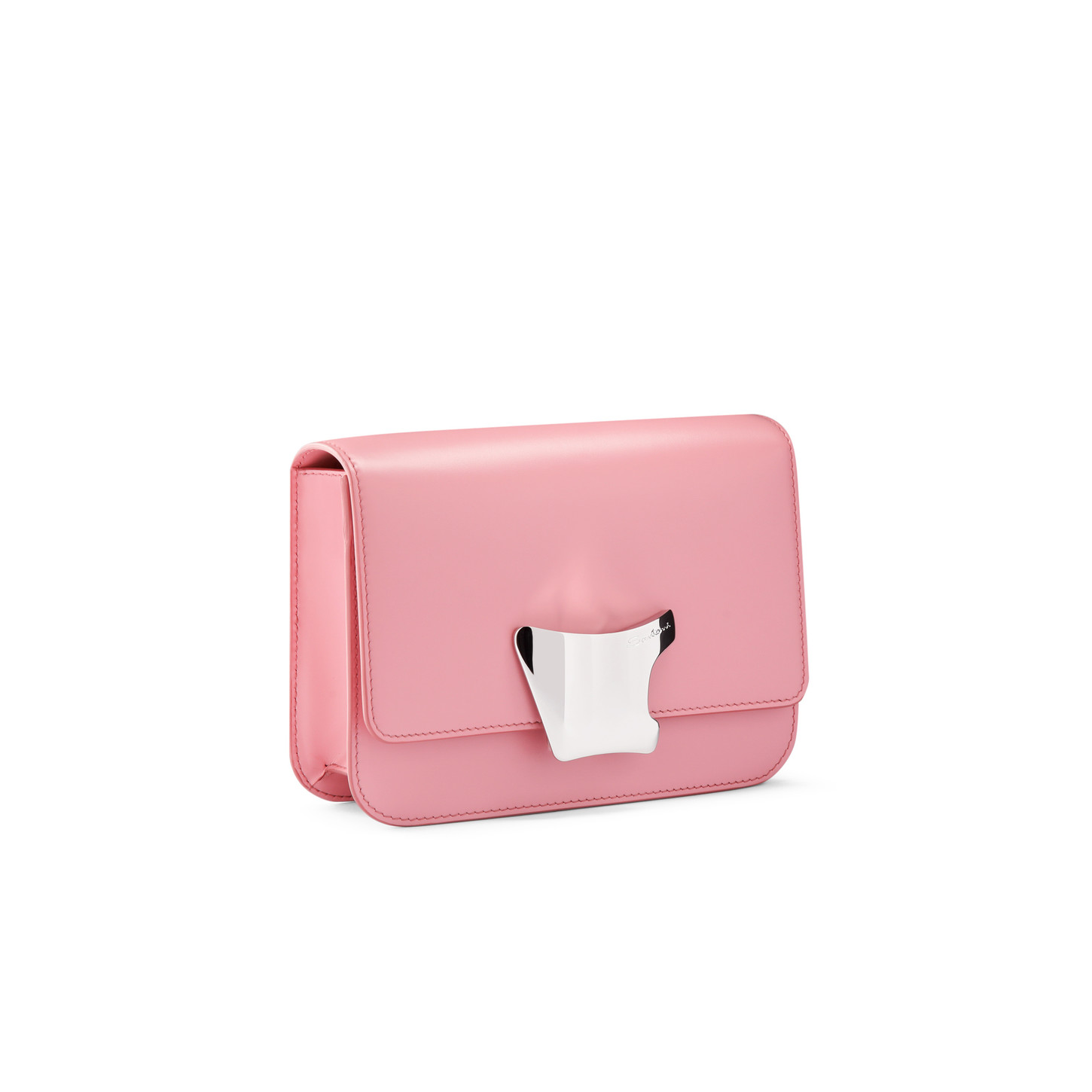 Santoni Borsa A Tracolla In Pelle Rosa