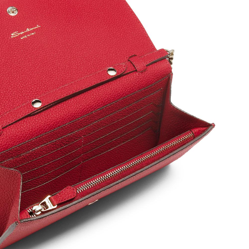 Santoni Borsa A Tracolla In Pelle Rossa