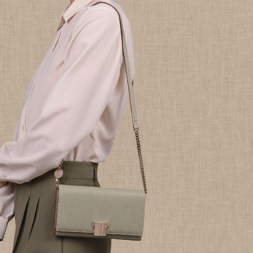 Santoni Borsa A Tracolla In Pelle Verde