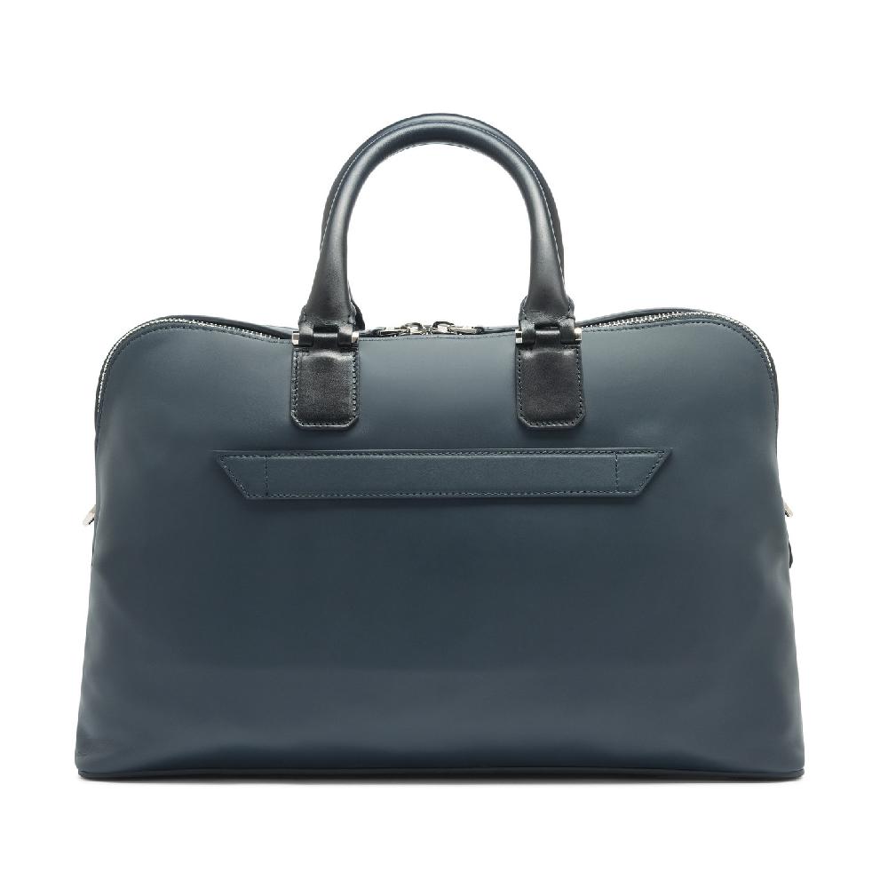 Santoni Borsa Porta Pc In Pelle Blu