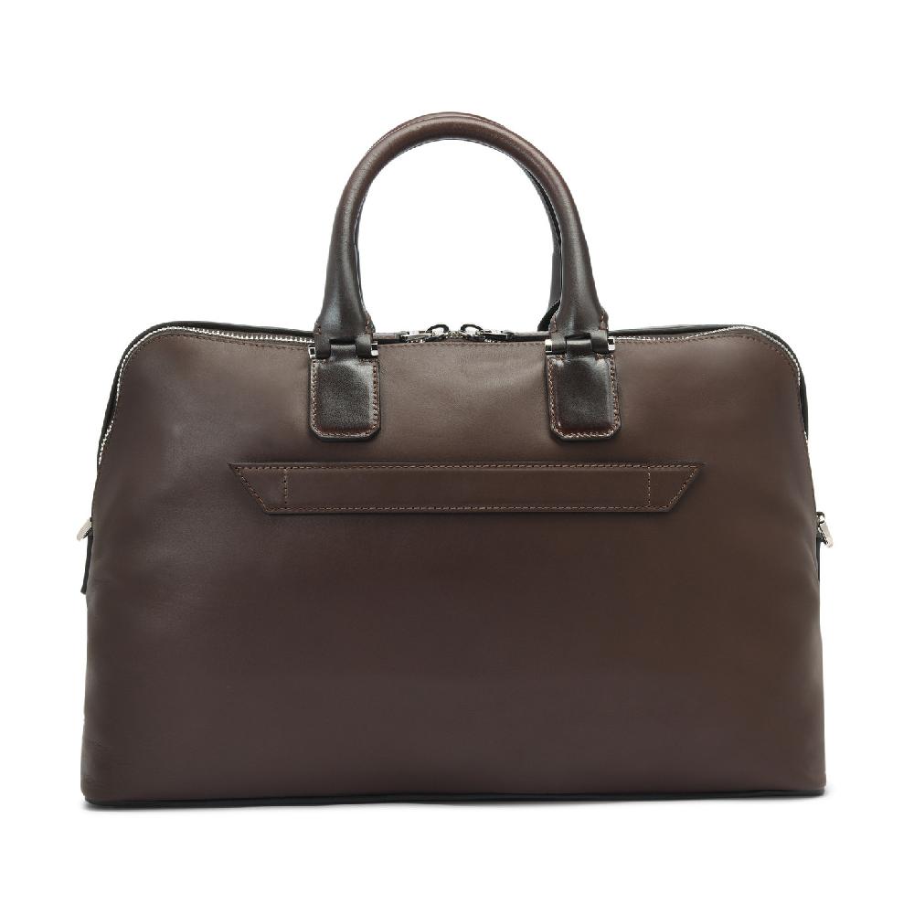Santoni Borsa Porta Pc In Pelle Marrone