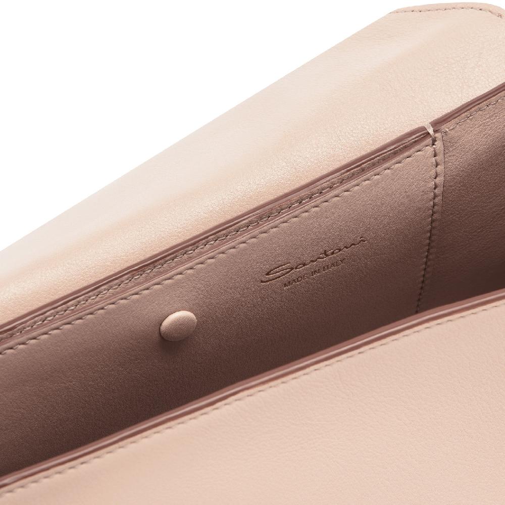 Santoni Borsa ThePluto In Pelle Beige