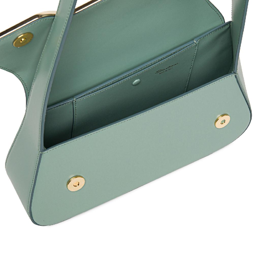 Santoni Borsa ThePluto In Pelle Verde Acqua