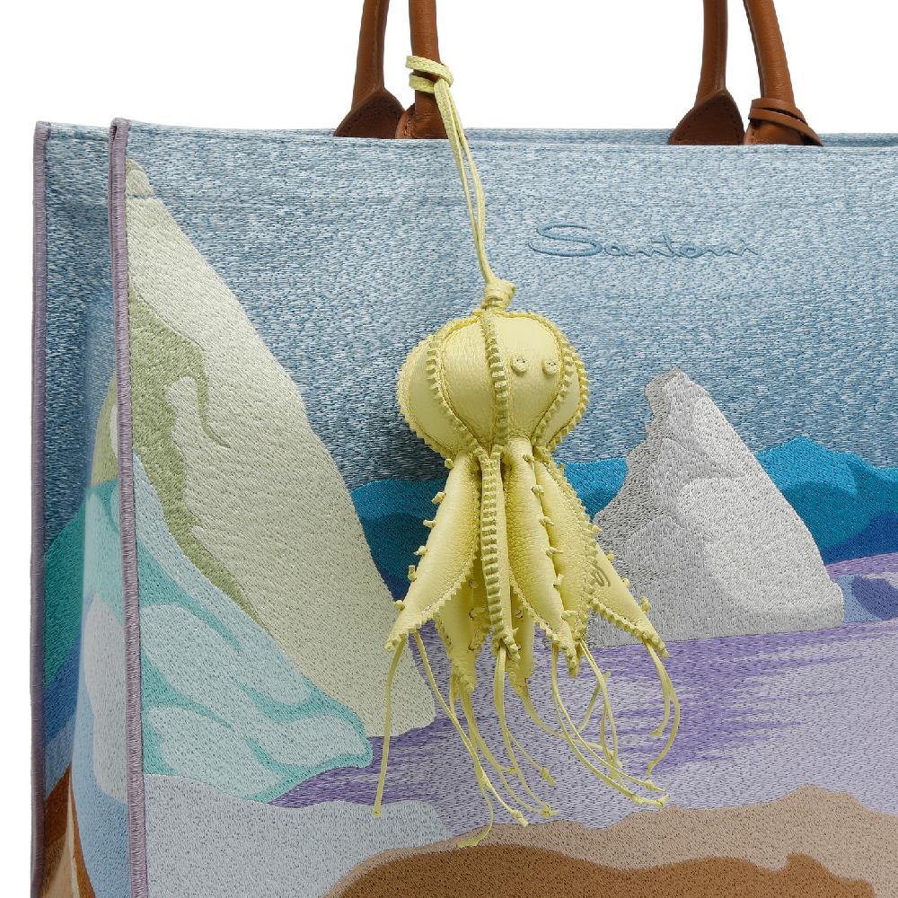 Santoni Charm Polipo In Pelle Gialla