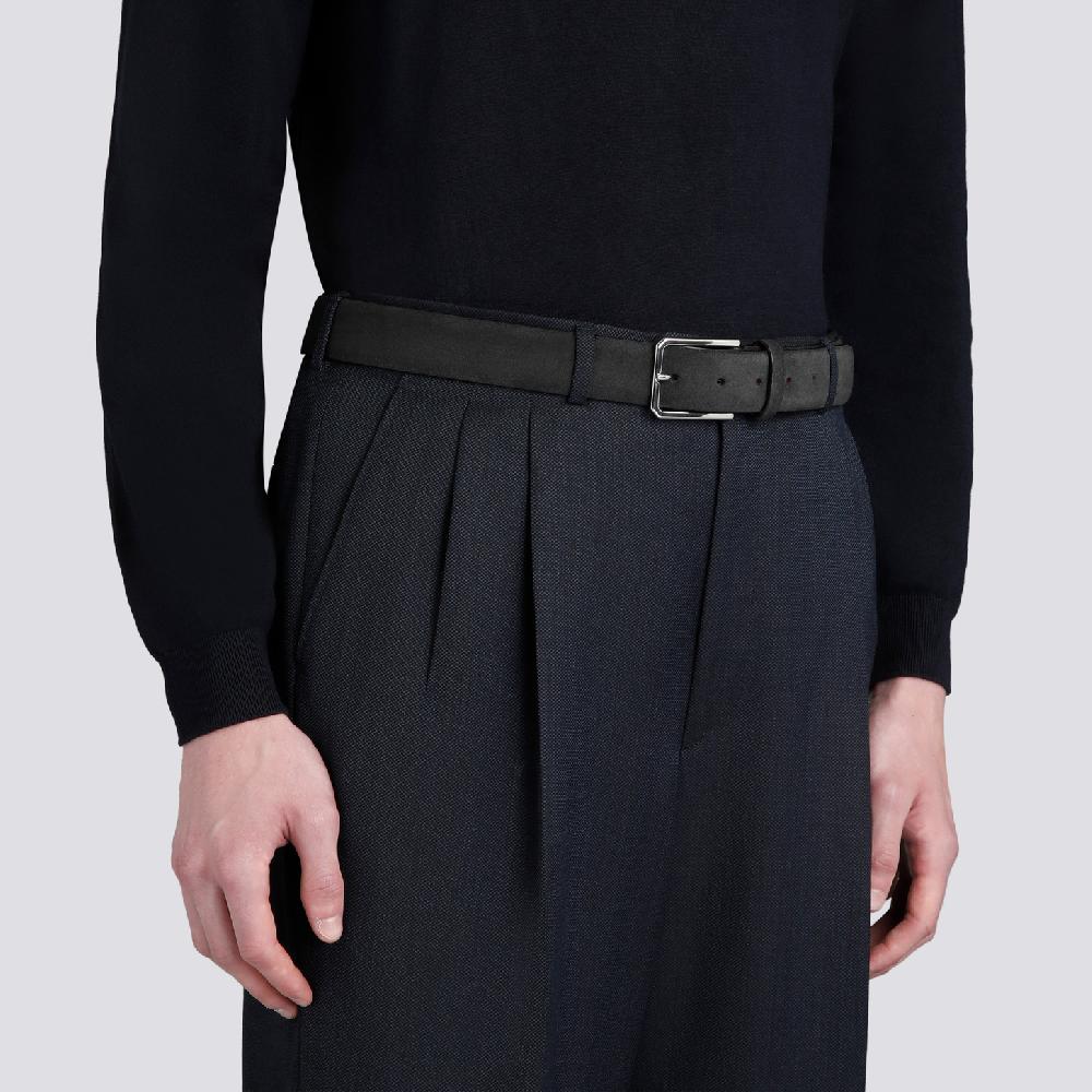 Santoni Cintura Regolabile Da Uomo In Suede Grigio