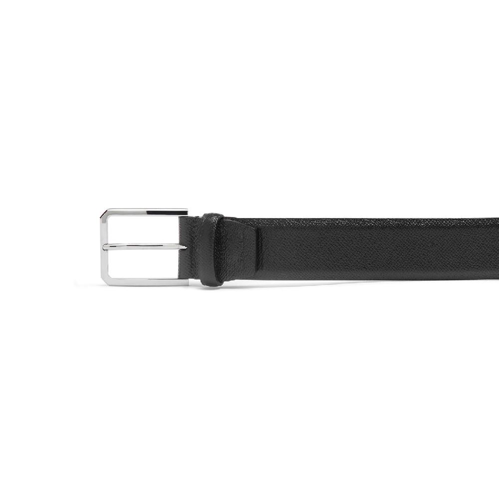 Santoni Cintura Regolabile In Saffiano Nero