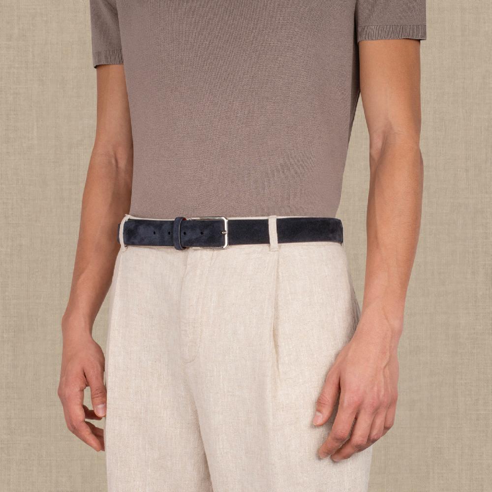 Santoni Cintura Regolabile In Suede Blu