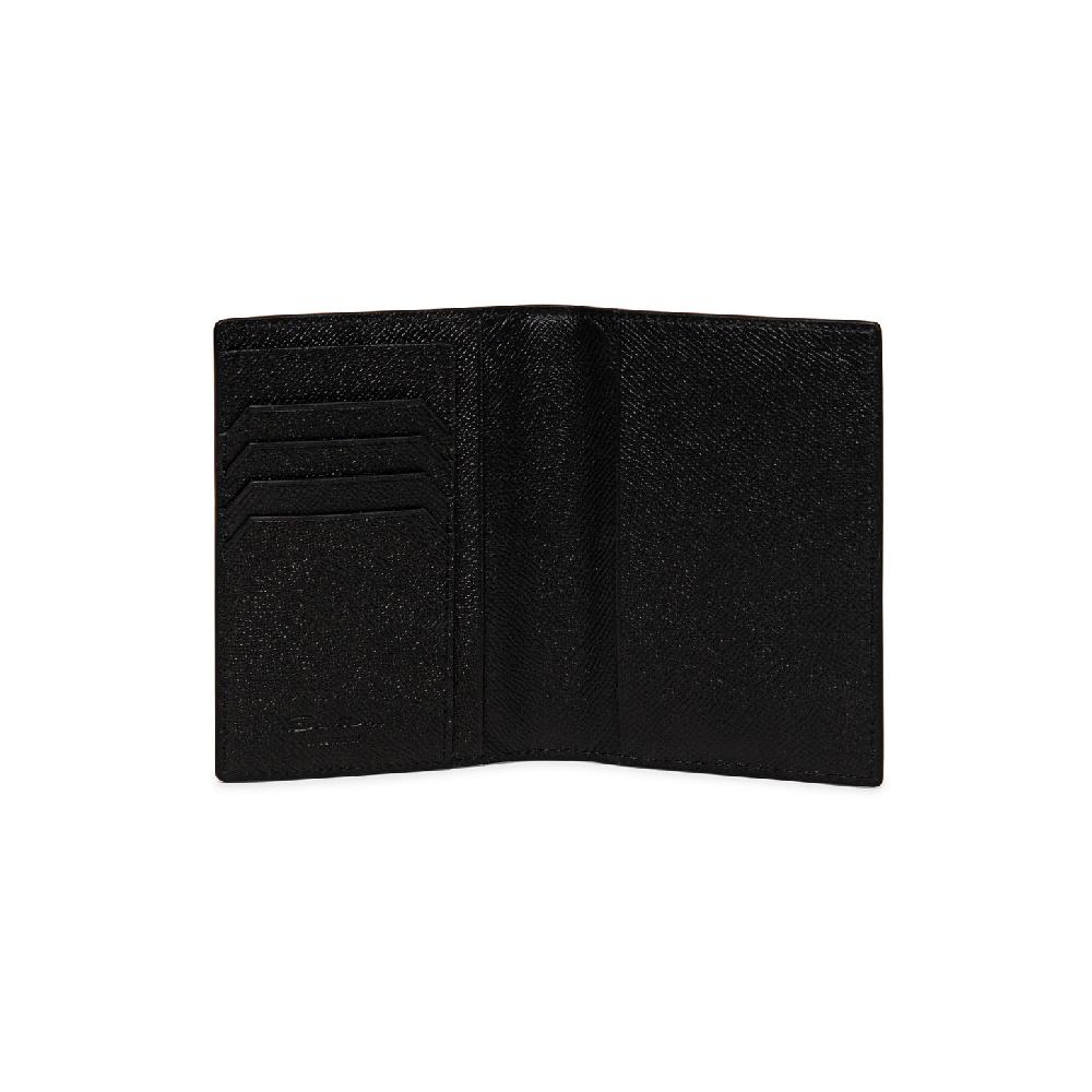 Santoni Custodia Per Passaporto In Saffiano Nero