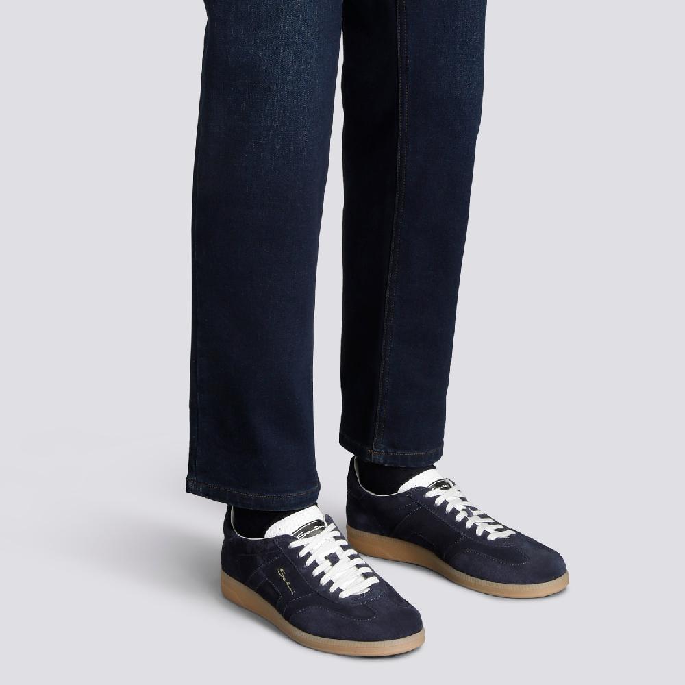 Santoni DBS Oly Sneaker Da Uomo In Suede Blu