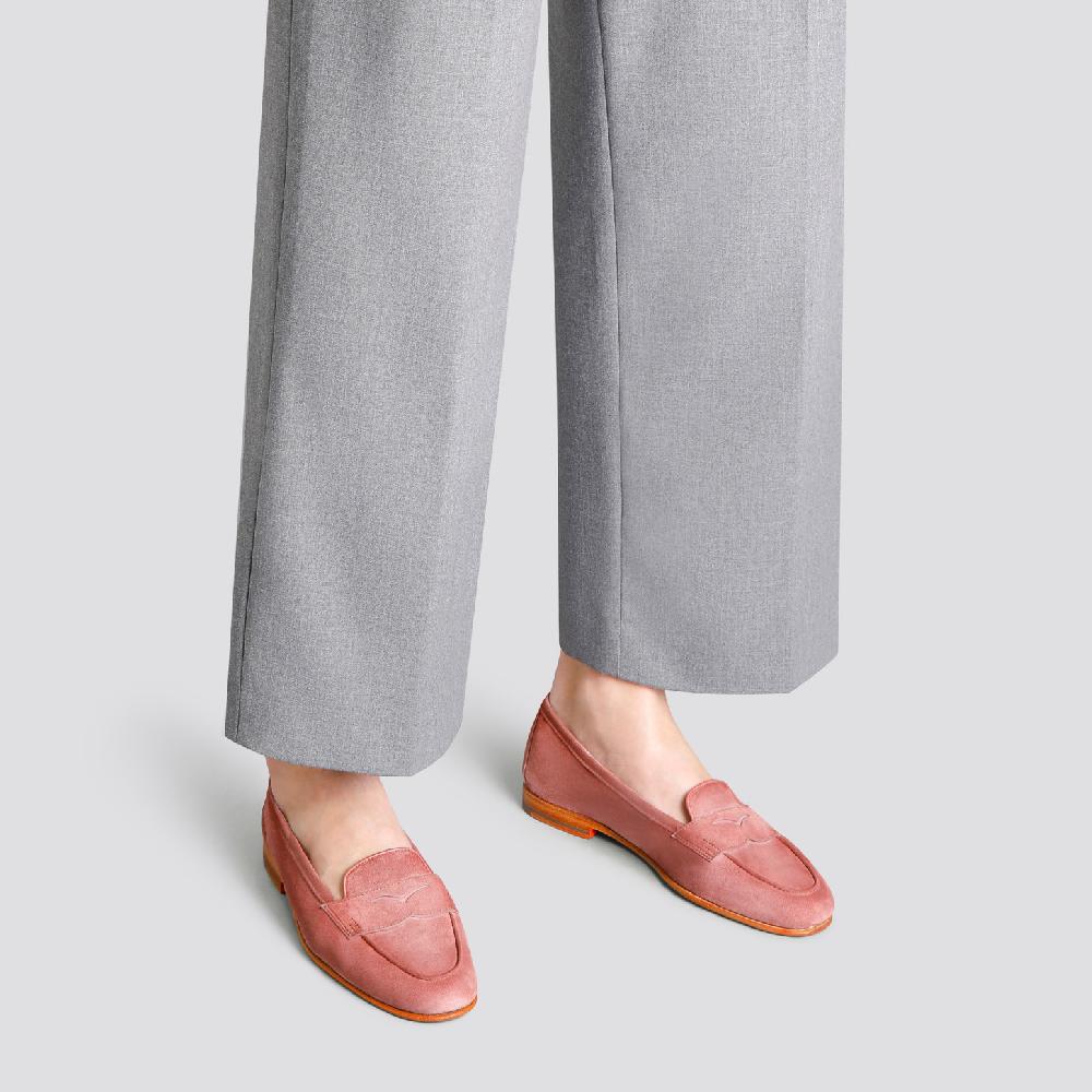 Santoni Mocassino Carla Da Donna In Suede Rosa